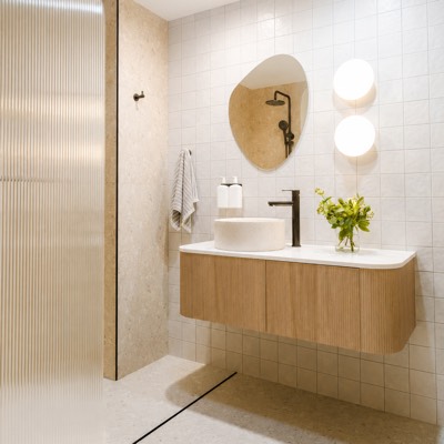A finished bathroom, photographed on site